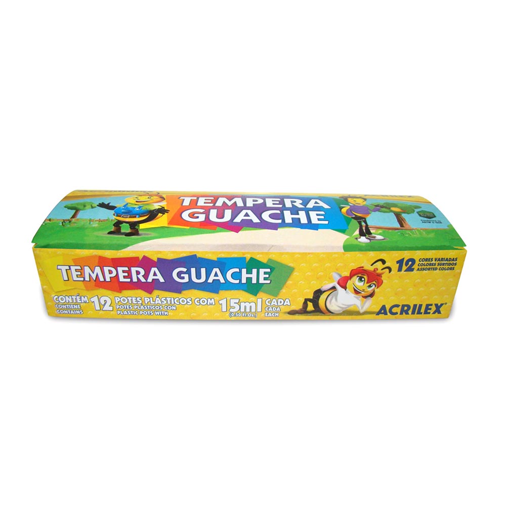 Guache Tinta Tempera Guache - Estojo C/12 cores Pct c/ 06 cx - 