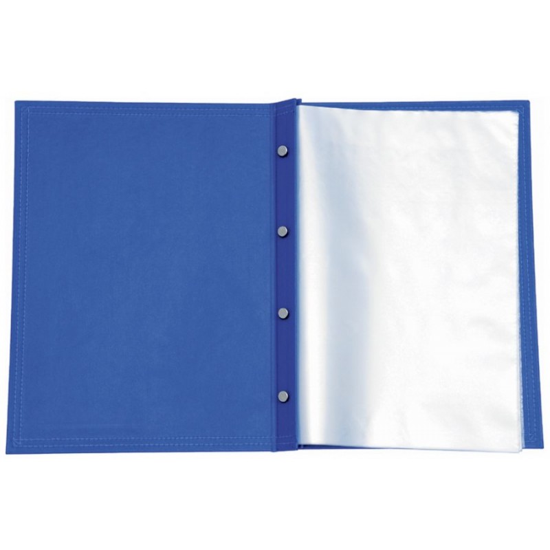 Pasta Catálogo Pvc 20 Envelopes C/ 4 Colchetes - Azul Pct C/3 Unid-