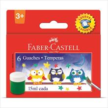 Tinta Guache Lavável 6 Cores 15ml - Faber Castell