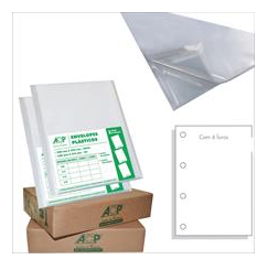 Envelope Plástico Oficio A4 04 Furos Gramatura 0,20 mm Pacote com 100 unidades- ACP
