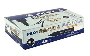 Caneta hidrografica Color 850l Junior Preto  cx c/ 12 unid
